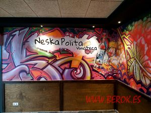 Mural Neska Polita Vinateca Calella